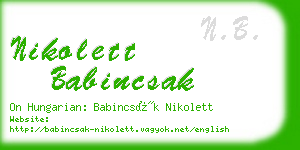 nikolett babincsak business card